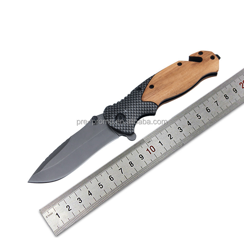 Custom X50 Wholesale Titanium Carbon Fiber Oliver Wood Wooden Pocket Outdoor Kitchen Knife