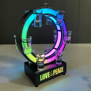 Porte-gobelet LED en forme de cœur 38x39x16,8 cm Amour et Paix Décoration de fête de la Saint-Valentin Alimenté par piles - Product Image 4