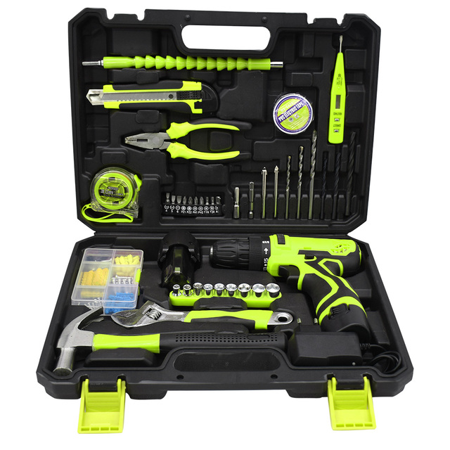 Professional 108 Components Household Cordless Electric Drill Tools Box Set Hardware Tools Customized Factory