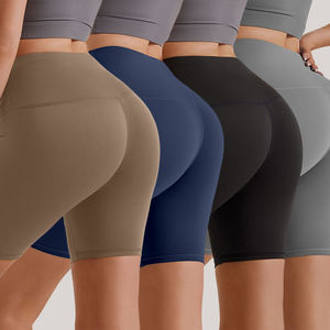 Pantaloni da Yoga traspiranti a vita alta pantaloni da <span class=keywords><strong>donna</strong></span> Skinny Fit Casual quinto pantaloni <span class=keywords><strong>Bermuda</strong></span> color pesca con controllo della pancia - Product Image 1