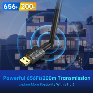 EDUP EP-B3552Plus 200 mét 2 trong 1 USB Wifi Bluetooth 5.3 Adapter Card mạng hỗ trợ kết nối đồng thời nhiều - Product Image 5