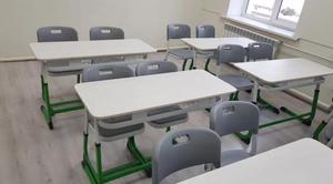 Juego de sillas de escritorio para estudiantes simples de altura ajustable Tablero de fibra medio para dos personas Entrenamiento educativo en instituciones escolares - Product Image 3