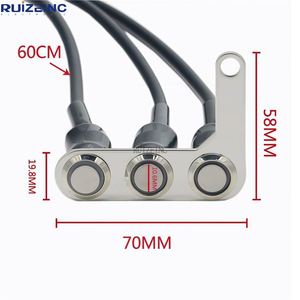 <span class=keywords><strong>Rayana</strong></span> Edelstahl LED Motorrad-Lichtschalter EIN-AUS Einstellbare Montageschalter Taste DC12V ATV Lichtschalter Schwarz 7/8 Zoll - Product Image 2
