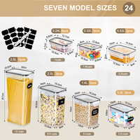 Contenants hermétiques en plastique sans BPA, ensemble de 24 pièces avec couvercles, solutions de rangement rectangulaires pour la cuisine, organisateurs de cuisine empilables