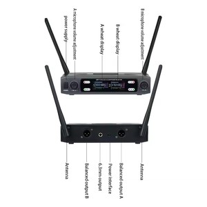 Sistema Microfonico Wireless Professionale UHF a Doppio Canale per Esibizioni sul Palco - Product Image 6