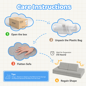 Canapé modulaire carré pour enfants, canapé de jeu pour enfants, housse amovible, coussin de sol en mousse convertible pour appartement, utilisation scolaire - Product Image 5