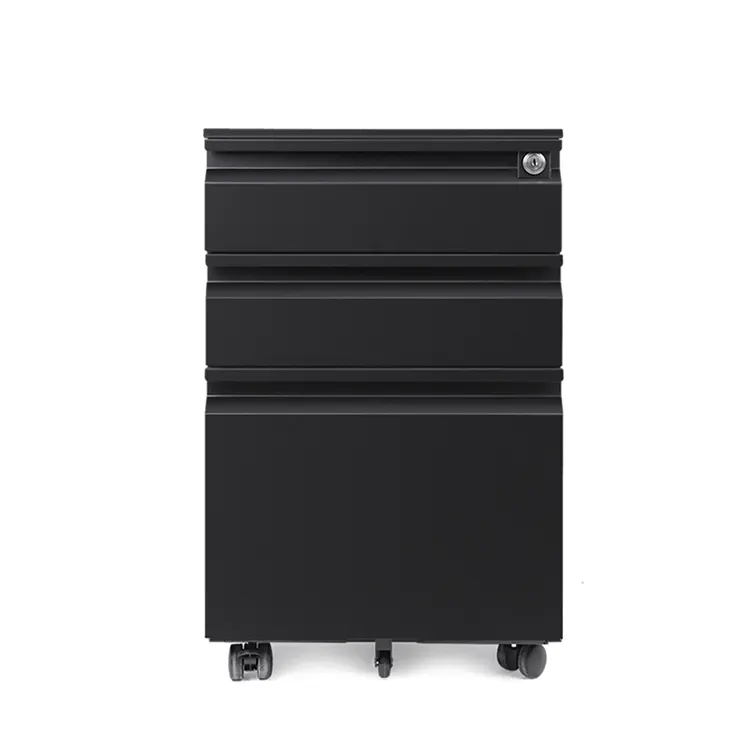 Low Price Movable 3 Pedestal Mobile With Pencil Box Steel Drawer Gooseneck Cabinet