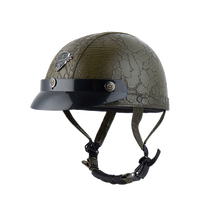 Smartrng — casque demi-visage en cuir Abs pour moto, rétro et Vintage, pour Harley, classique, 166
