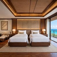 Ensemble complet de meubles de chambre d'hôtel moderne de Foshan, ensemble de chambre à coucher 5 étoiles, ensemble de chambre à coucher moderne pour hôtel, lit super king size
