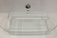 Plat à beurre et à fromage unique en acrylique transparent, récipient en verre