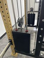 Cage de musculation Smith professionnelle avec barre de guidage solide de 19 mm et poulie en aluminium de 90 mm, appareil de musculation complet pour le corps, emballage en caisse en bois robuste