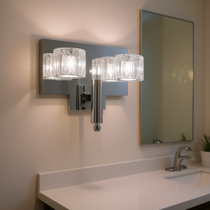 โคมไฟติดผนังโครเมียมทันสมัย 6 ดวง ไฟ LED สำหรับห้องน้ำ ห้องนอน และทางเดิน พร้อมคริสตัลตกแต่ง - Product Image 2