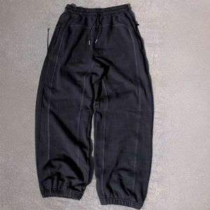 Pantalons de survêtement pour hommes Options d'impression personnalisées Pantalons de survêtement Jambes larges empilées Graphique Sangle brodée Pantalons longs incurvés - Product Image 3