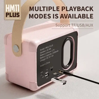 Enceinte Bluetooth vintage HM11, mini radio rétro portable, lecteur de musique FM, carte TF, USB, AUX, enceinte stéréo