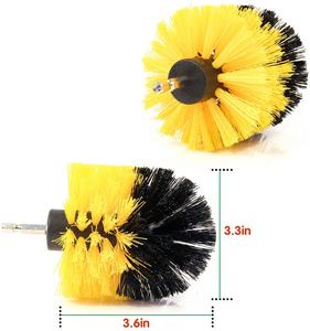 Cepillos de limpieza amarillos de 4 pulgadas, 6 uds., Kit de cepillo de lavado de coches eléctricos, juego de accesorios de cepillo eléctrico para esquinas de suelo de baño, coche de <span class=keywords><strong>cocina</strong></span> - Product Image 3
