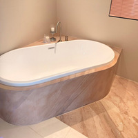 Baignoire en marbre naturel moderne, autoportante, écologique, durable, pour chambre à coucher commerciale