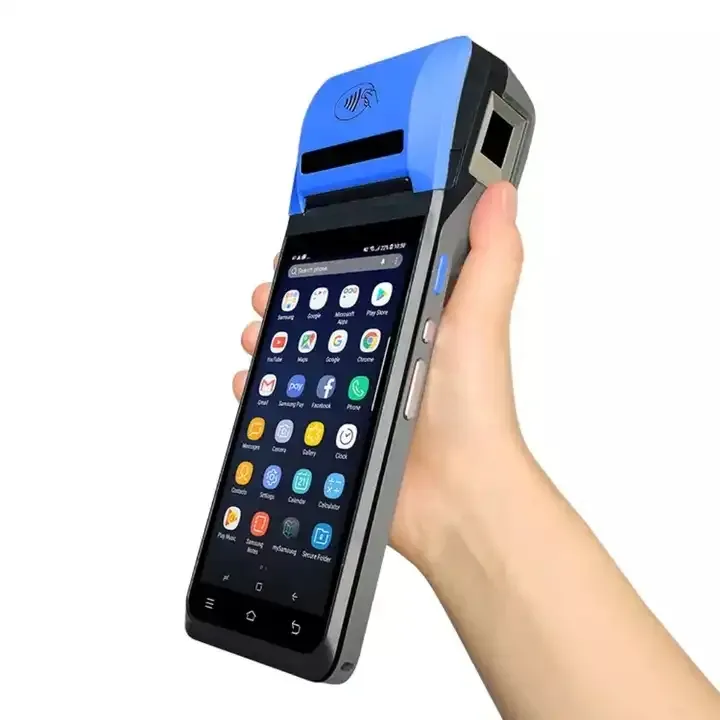 2024 Vente chaude 5.99 pouces micro 4G 3 + 16GB NFC double emplacement SIM imprimante tactile terminal pos portable intelligent avec lecteur de codes-barres