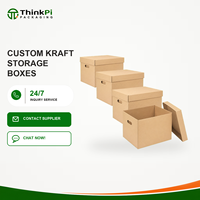 Boîte de déménagement et de rangement en carton kraft ondulé personnalisée avec couvercle pour dossiers et archives de bureau