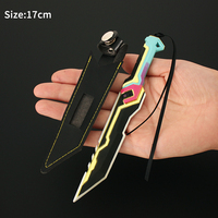 Couteau Valorant en alliage de zinc 17 cm, modèle de couteau de jeu de collection, lame non tranchante, étui en PU inclus, souvenir périphérique de jeu