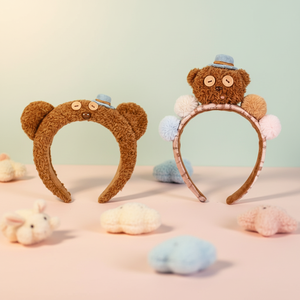 Diadema de Peluche Corta Tim Bear con Relleno de Algodón PP, Tela Súper Suave para Lavar la Cara y Maquillarse a las <span class=keywords><strong>Niñas</strong></span>, Lindos Accesorios Infantiles - Product Image 2