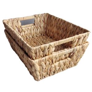 Panier de rangement rectangulaire Bobai fait main en jacinthe d'eau 38x30x14cm pour cuisine, chambre, style nordique, pour table ou armoire - Product Image 3