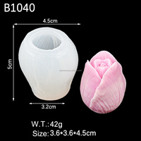 Moules à bougies en silicone en forme de rose |   4 styles de moules à fleurs 3D pour la fabrication de bougies DIY
