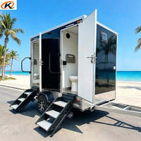 Remorque de toilettes mobiles portables sur mesure pour l'extérieur, toilettes temporaires, remorque de toilettes portables commerciales à vendre