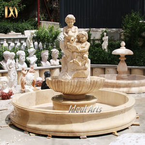 Outdoor Decor Hand Carved White Marble <strong>Cherub</strong> Garden <strong>Fountain</strong> for Sale - Product Image 5