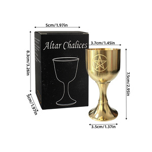 <span class=keywords><strong>Calice</strong></span> in Ottone, Bicchiere per Vino, <span class=keywords><strong>Calice</strong></span> in Metallo per Liquori e <span class=keywords><strong>Acqua</strong></span>, Coppa Intagliata a Tema, Strumento Rituale Inciso per Wicca e Stregoneria - Product Image 6