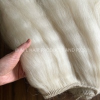 Extensions de cheveux blancs 2026 en poils de yak, trame de cheveux de queue de yak 100% naturels, 18''