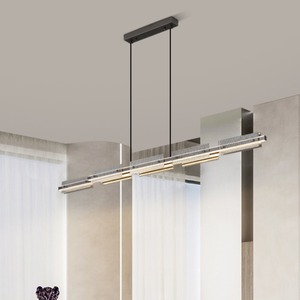 โคมไฟระย้าห้องอาหารสไตล์โมเดิร์นมินิมอล ทำจากทองแดงทั้งชิ้น ปี 2024 ดีไซน์นอร์ดิกทันสมัย แบบเส้นเดี่ยว ทรงยาว - Product Image 2