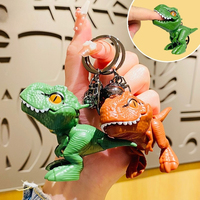 Porte-clés Dinosaure Anime Cartoon T-Rex Mordant la Main en Plastique Tendance Mode