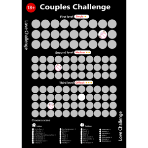 Couples Sex Challenge Games 100 Choses à <span class=keywords><strong>faire</strong></span> entre couples Date Night Promouvoir les couples Relation Scratch Ticket Poster - Product Image 5