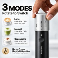Mousseur à lait électrique portable à faible bruit IPX4 en acier inoxydable de qualité alimentaire 5200 tr/min pour lait d'avoine, latte, cappuccino, boissons au café