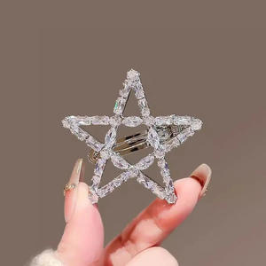 Épingle <span class=keywords><strong>à</strong></span> cheveux en pierre de hoar en forme d'étoile <span class=keywords><strong>à</strong></span> cinq branches pour femmes - Nouveau design 2026 - <span class=keywords><strong>Clip</strong></span> <span class=keywords><strong>à</strong></span> cheveux avant avec <span class=keywords><strong>frange</strong></span> latérale - Product Image 5