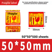 Étiquettes autocollantes thermiques Borjie YS-1 OEM pour avertissement de fragilité, en rouleau découpé sur mesure