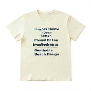 T-Shirt Unisex 210GSM 100% Cotone Casual con Stampa DTF Traspirante e Resistente Design da Spiaggia - Product Image 2