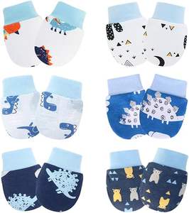 Venta al por mayor bebé 6 pares resistente a los arañazos <span class=keywords><strong>dormir</strong></span> transpirable lavable 0-6 meses guantes manopla de algodón suave - Product Image 3