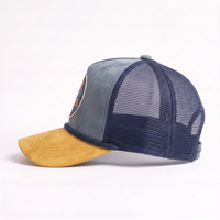 Casquette Trucker Personnalisée Effet Daim de Haute Qualité avec Patch Sunset Motel, Dos en Maille et Visière Courbée – Vente en Gros OEM