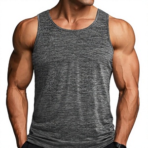 Débardeur de sport décontracté en polyester tricoté 230 GSM pour homme, avec logo, couleur unie, séchage rapide, sans manches, pour la musculation et le fitness - Product Image 1