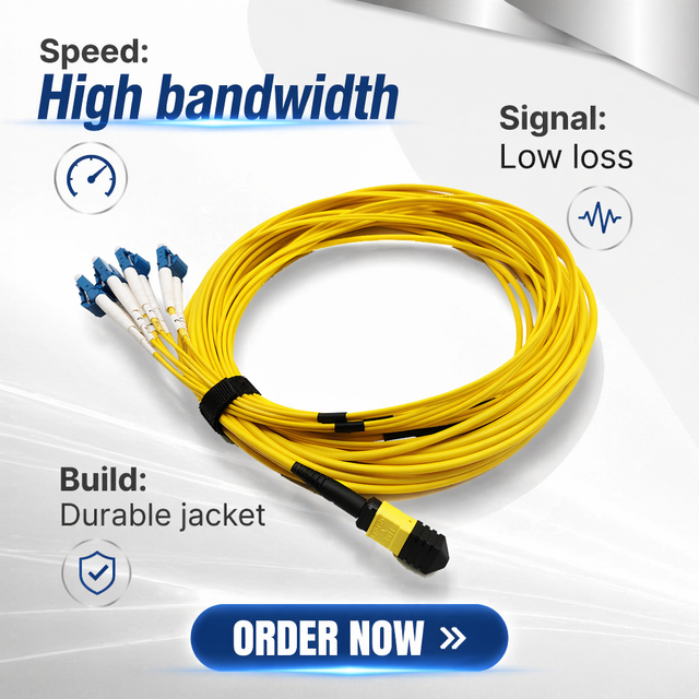 8/12/24 Cores MPO Breakout MPO Fiber Patch Cord Mpo/mtp OM3 OM4 SM Fan Out Trunk Cable