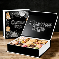 Boîte d'emballage de luxe pour desserts, macarons, chocolats, bonbons, emballage cadeau, design de logo personnalisé, fermeture magnétique, laminage mat