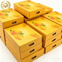 Caja de Envío Portátil Premium para Mango y Vegetales con Separador, Caja de Almacenamiento de Frutas Corrugada Reciclable para Supermercado y Granja
