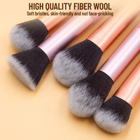 Ensemble professionnel de 12 pinceaux de maquillage doux à marque privée, pour fond de teint et mélange de couleurs, avec manche en plastique