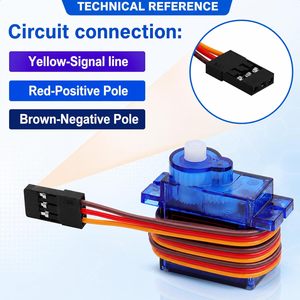 Micro-moteur servo Keacvise SG90 9g 180 degrés, mini servos analogiques pour voiture RC, avion, hélicoptère, bateau, bras robotique - Product Image 3