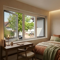 Fenêtre à battant en PVC isolée et économe en énergie, avec moustiquaire sur mesure pour chambre, insonorisée, en vinyle