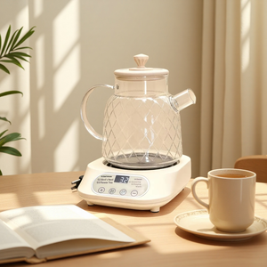<span class=keywords><strong>Bollitore</strong></span> in Vetro a Temperatura Costante 110V, 1.2L 400W, Timer Intelligente 24H, Doppio Filtro <span class=keywords><strong>per</strong></span> Tè ai Fiori, USA Taiwan - Product Image 1