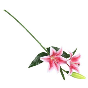 Flores Artificiales de Lirio Lichao, 2 Flores 1 Capullo, PVC Suave, Realistas, Decoración Nórdica para el Hogar, Accesorios para Bodas - Product Image 5
