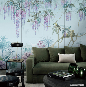 Papier peint mural personnalisé, style paysage, impression murale, papier peint autocollant, papier peint <span class=keywords><strong>jungle</strong></span>, forêt, pour salon - Product Image 2