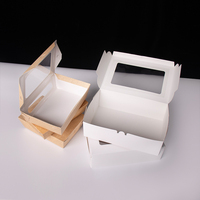 Boîte à sushi en kraft avec fenêtre de visualisation, conteneur rectangulaire jetable pour sushi à emporter, boîte d'emballage alimentaire pour restaurant en gros OEM